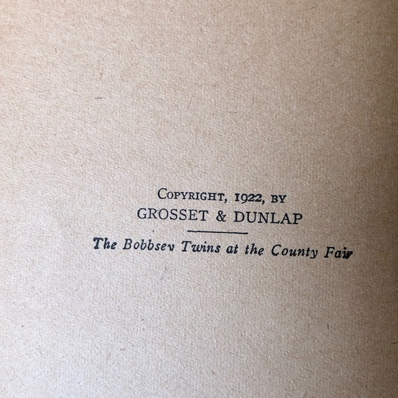 1922 VINTAGE The Bobbsey Twins At The County Fair Book Green Cover - Picture 5 of 6